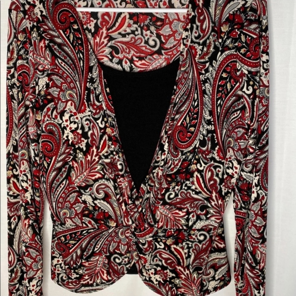 Briggs New York Tapestry Print Blouse